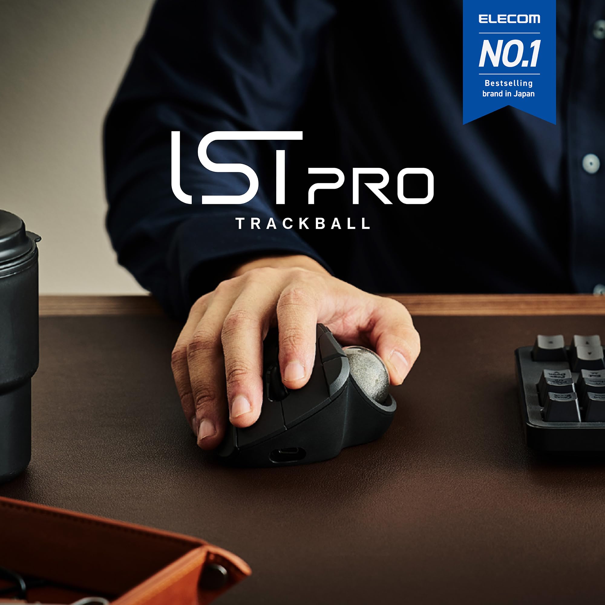 ELECOM IST Pro（M-IPT10MRSABK） ELECOM Trackball Mouse IST PRO Multi-Connection Bluetooth Wireless